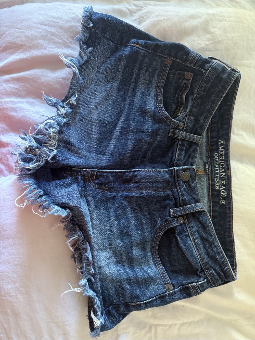 American Eagle Outfitters Dark Blue Denim Cutoff Shorts